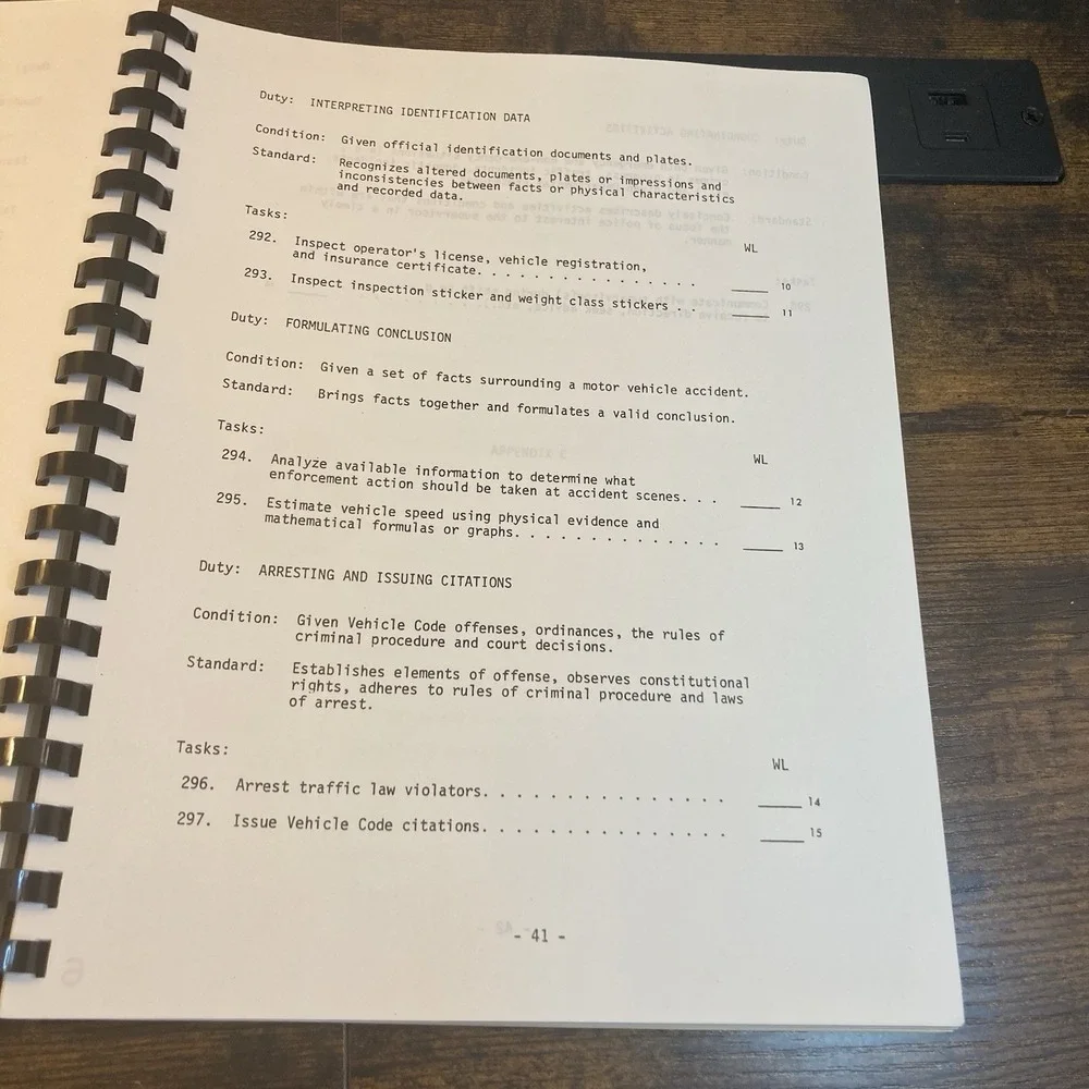 Pennsylvania Patrol Officers Statewide Basic Training Needs Analysis 1981 Law En